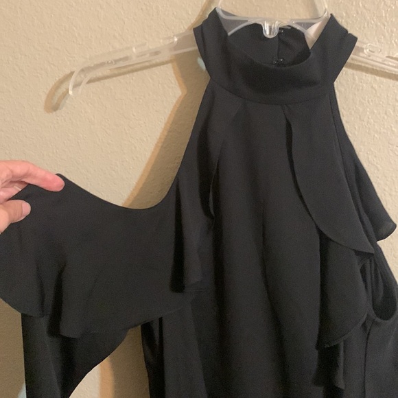 Amanda Uprichard Simona black cold shoulder dress P - Picture 2 of 4